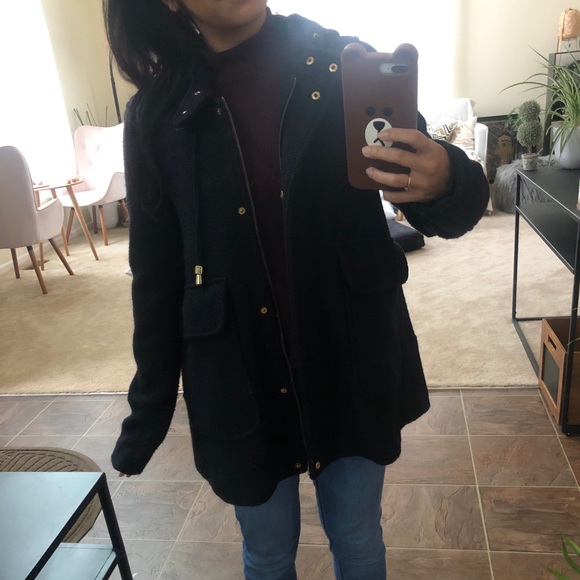 Zara Navy Blue Pea Coat - Picture 6 of 7